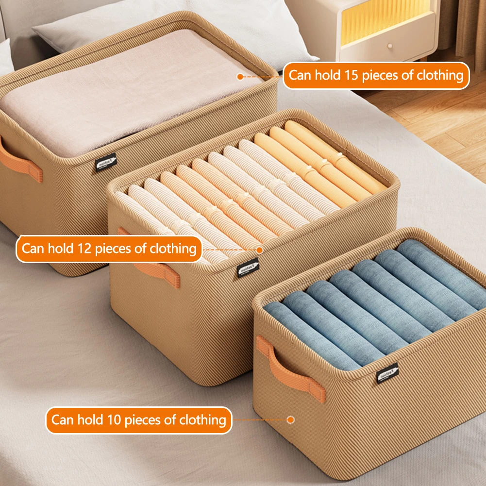 Cabinet Drawer Organizer Versatile Closets Clothes Container with Handle&Steel Frame Thickened Foldable Fabric for Home Wardrobe 3