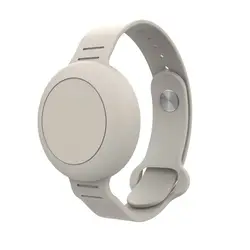 Kids' Waterproof Silicone Strap Wristband for Apple Airtag, Enhanced Holder and Bracelet Accessories (Beige)