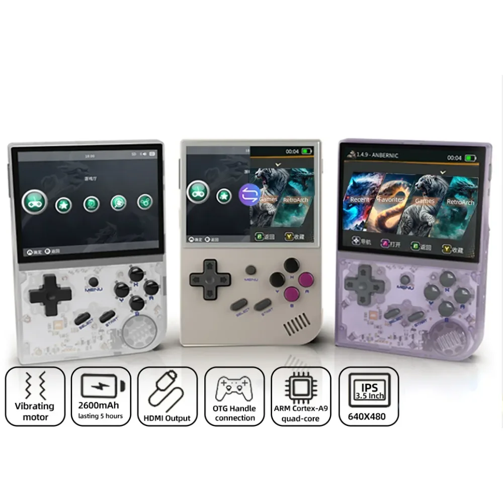 

RG35XX Retro Handheld Game PlayerBuilt-in 64G TF 5000+ Classic Games Support-HDMI TV Portable For Travel Kids Gift