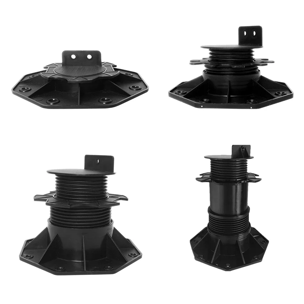 Black Bearing Decking Board Height Adjustable Building Material Booster Stable Strong for WPC Wood Home Decoration Floor Support Pedestal