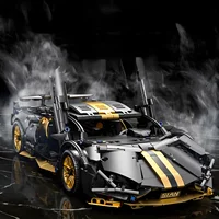Modelo de coche deportivo de carreras técnico, bloques de construcción técnicos para adultos 1:14, supercoche DIY, rompecabezas de ladrillos, juguetes para niños y adultos, regalo (1280 + granulado) - Imagen 2
