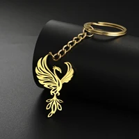 Phoenix pendant keychain stainless steel classic mythical bird guardian totem falling keychain men's and women's jewelry gifts