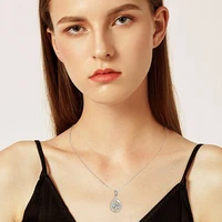 2024 New 6.5mm 1ct Round Moissanite Water Drop Necklace – 925 Silver