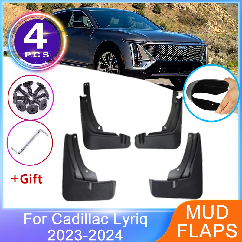 

For Cadillac Lyriq 2023 2024 Mud Flaps 4x Set Splash Gugards Front Rear Mudguards Wheel Protector Fender Car-styling Accessories