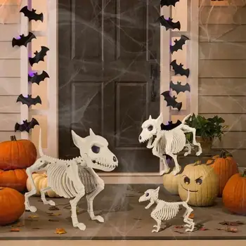 1Piece Little Wolf Skeleton Creative Animal Skeleton Halloween Home Ornament Decoration Indoor Outdoor Garden Decoration 2