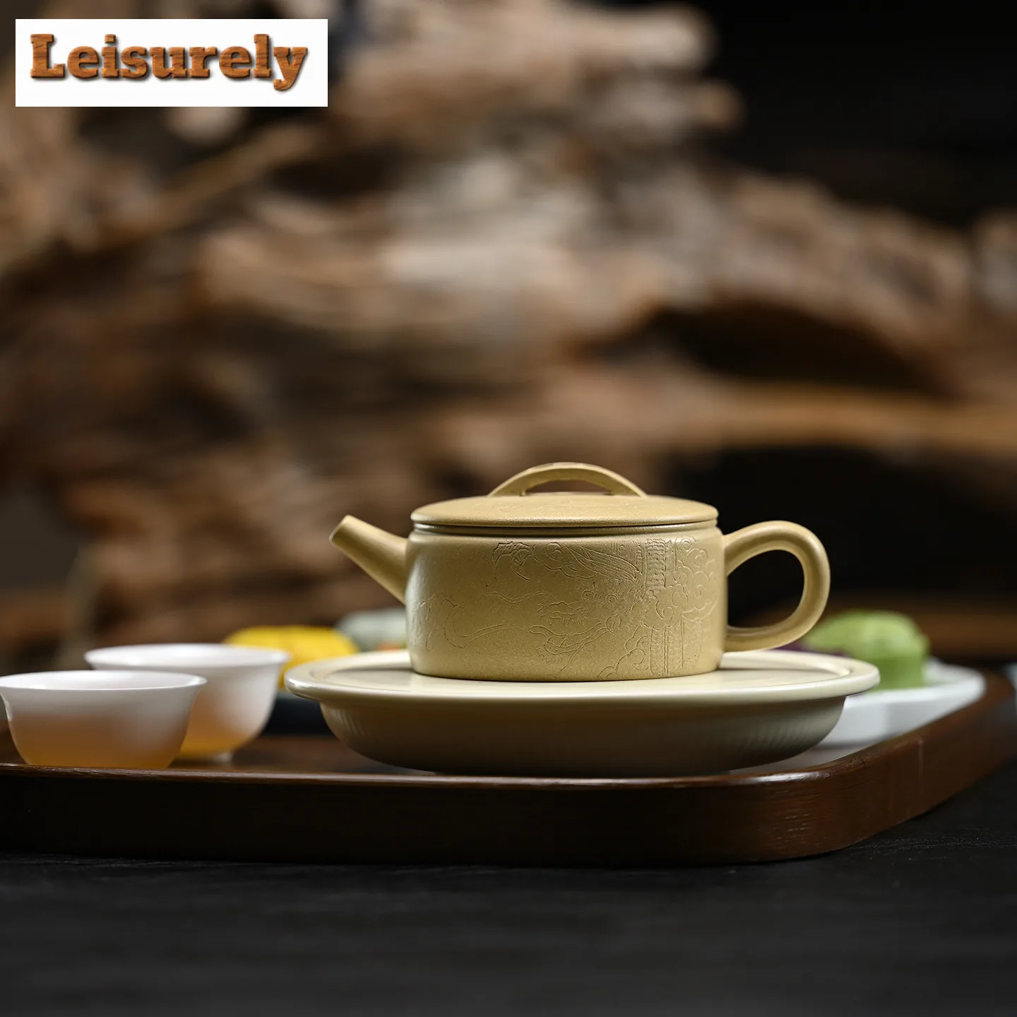 180ml High-end Yixing Purple Clay Teapots Handmade Large Caliber Pot Raw Ore Motoyama Green Mud Tea Infuser Kettle Zisha Tea Set