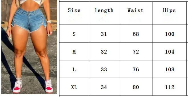 BKLD Women Clothing Denim Shorts 2022 Summer New Sexy Slim Tassel Buttons Split Jean Shorts Harajuku Streetwear Hot Shorts Girls
