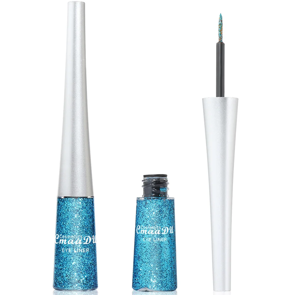 CmaaDu Rich Colour Liquid Eye Liner Pigment Silver Highly Glitter Waterproof Long-Wearing Precise Eyleliner Cosmetic Makeup liquid eyeliner