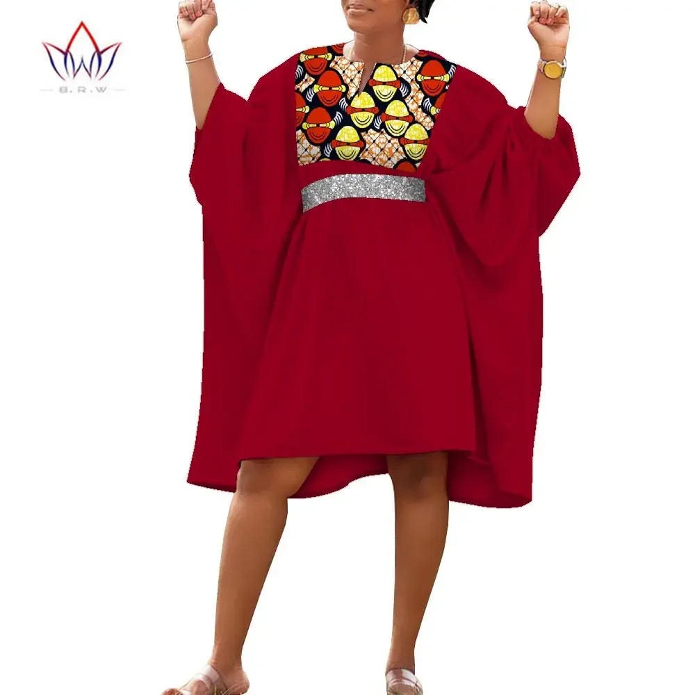 Traditional African Clothing Women Printing Plus Size Batwing Sleeve Dress Robes Bohemian African Dresses for Women WY10275