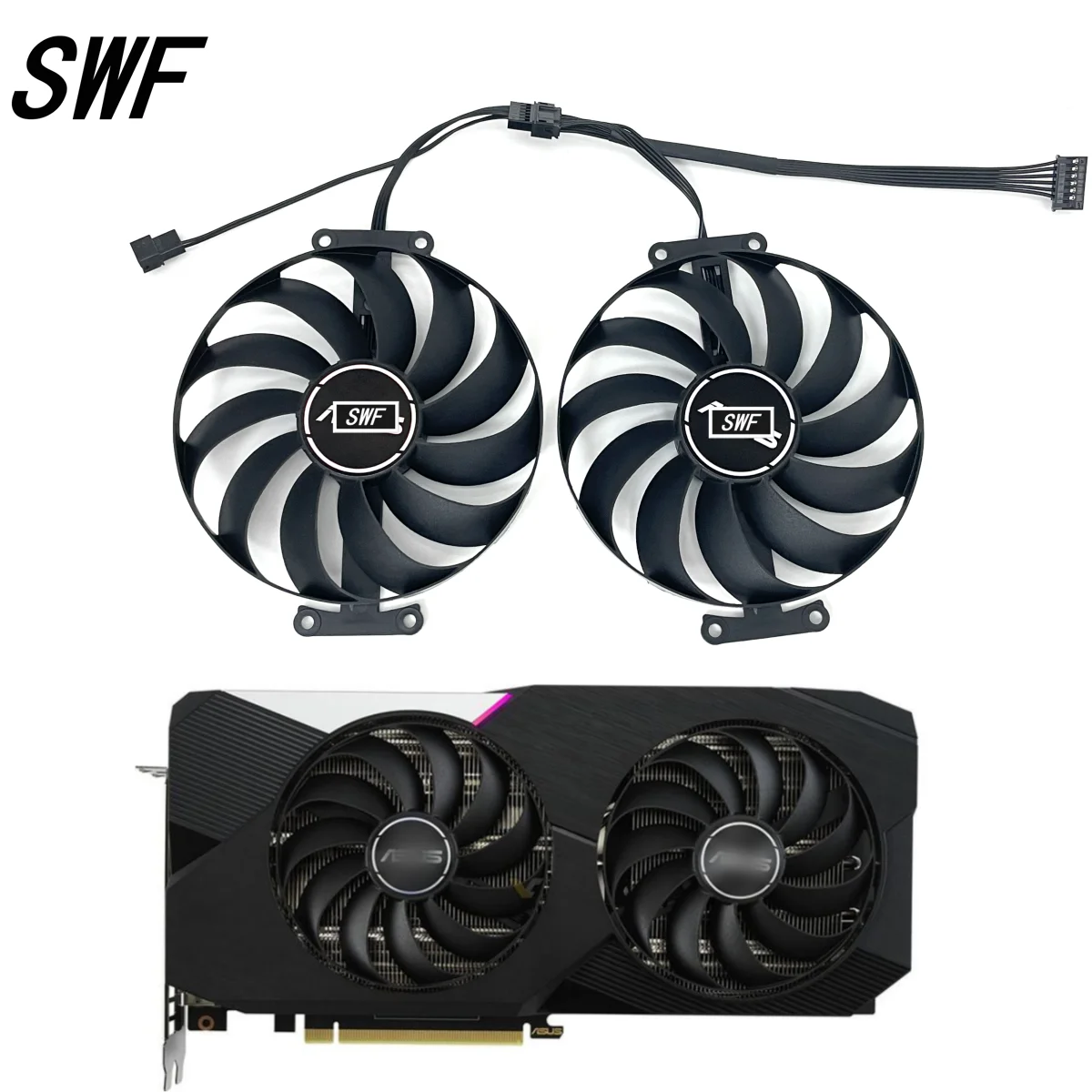 Gpu fã para Asus Dupla Geforce Rtx 3060 3070 v2 oc Edição 8gb fã de Placa de Vídeo 95 mm Fdc10u12s9-c Cf1010u12s 7pin Rtx3070ti 3060ti