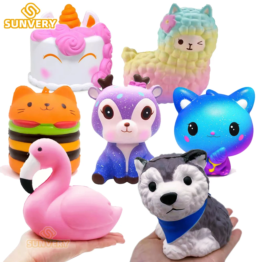Jumbo Squishy Kawaii Animal Unicorn Cake Deer Panda Squishies Slow Rising Stress Ball fidget toys Squeeze food Toys for Kids 1