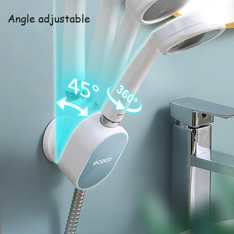 Ecoco Adjustable Shower Holder Universal Shower head Bracket No Drill Bathroom Accessories Stand Bathroom Wall Holder For Shower Head Holder