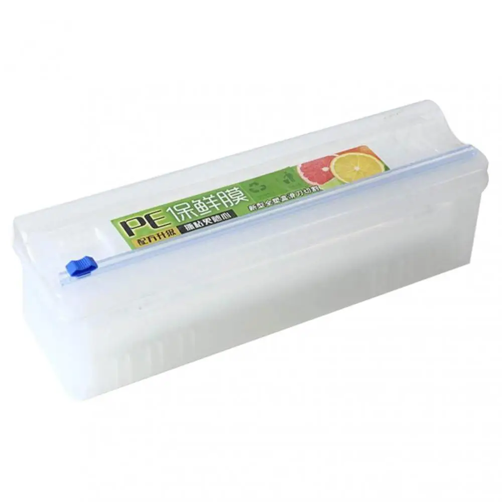 Box Plastic Wrap Cutter Adjustable Food Packaging Dispenser Slide Cutter Fresh Keeping Film Storage Holder Kitchen Utensils cling wrap dispenser food film dispenser plastic wrap cutter cling film cutter kitchen wrap dispenser plastic wrap dispenser
