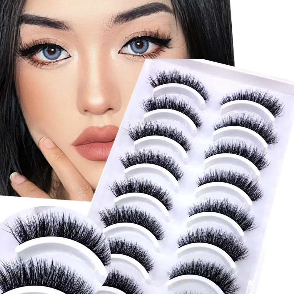 

10Pairs 3d mink eyelashes eyelash extension natural false eyelashes volume dramatic 3d lashes maquillaje mink cilios makeup tool