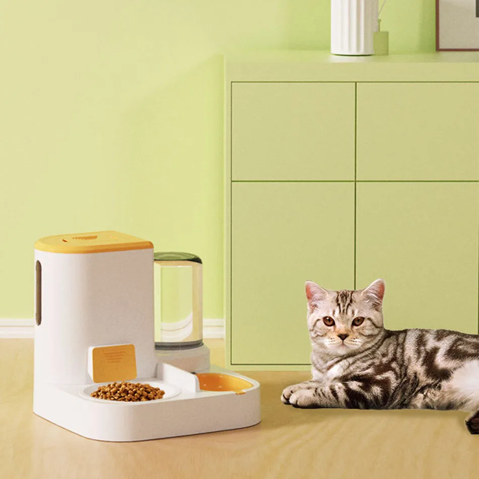 

2.2L Pet Automatic Feeder Cat Dog Drinking Fountain Cat and Dog Food Automatic Dispenser Stainless Steel Bowl