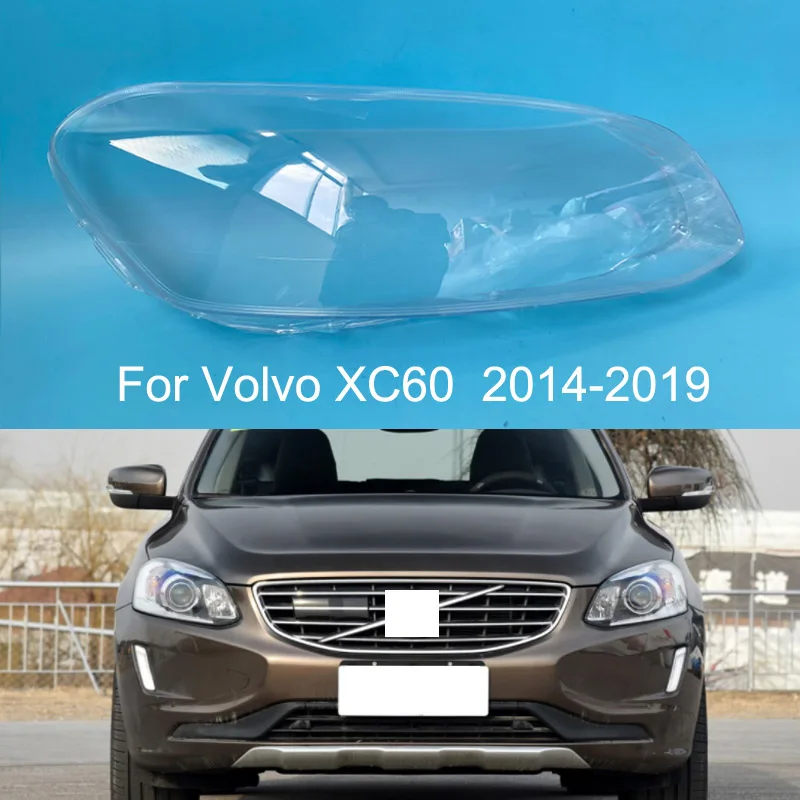 For Volvo XC60 2014 2015 2016 2017 2018 2019 Side Car Headlight Cover  Transparent Lampshade Shell Lens Glass