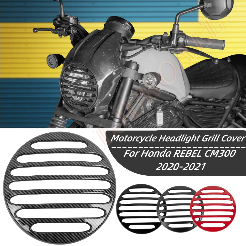 

CM300 Headlight Grill Cover for Honda Rebel CMX 300 2020-2021 Motorcycle Front ABS Injection Guard Protector Grill Accessories
