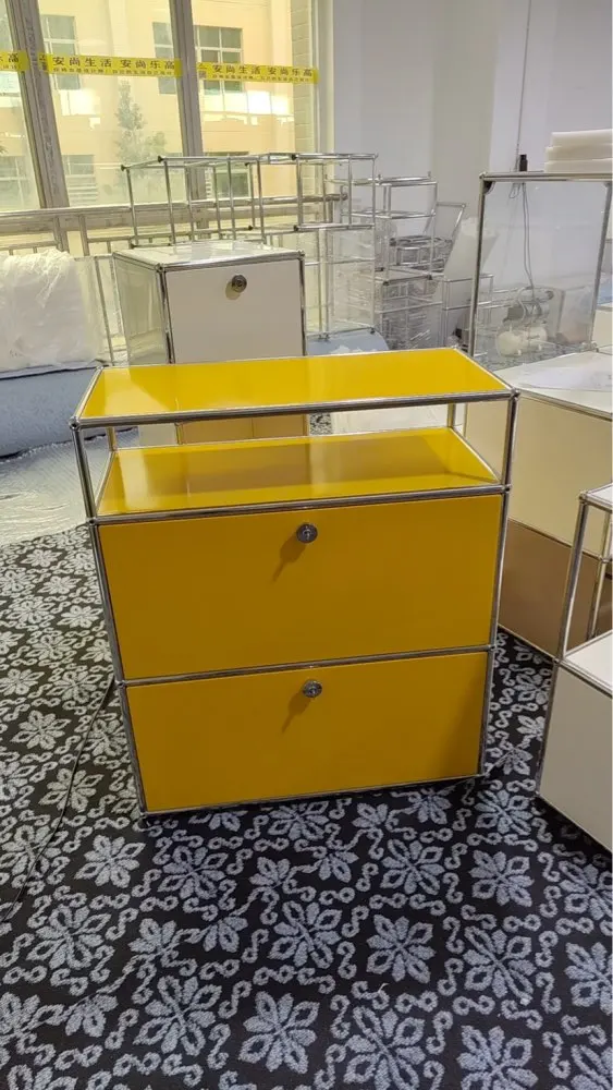 Module Modular DIY Furniture Haller Storage Shelf Sideboard Size Night Stand Cabinet Stainless Steel Home Use