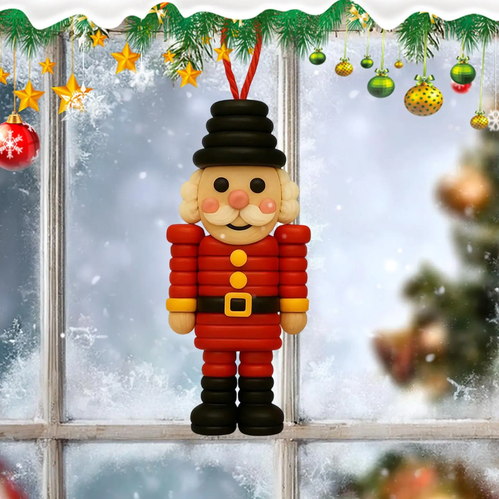 Button Christmas Tree Ornament Kits Nutcracker Charm Crafts Christmas Buttons For Sewing For Holiday Family Tree Door Children 3