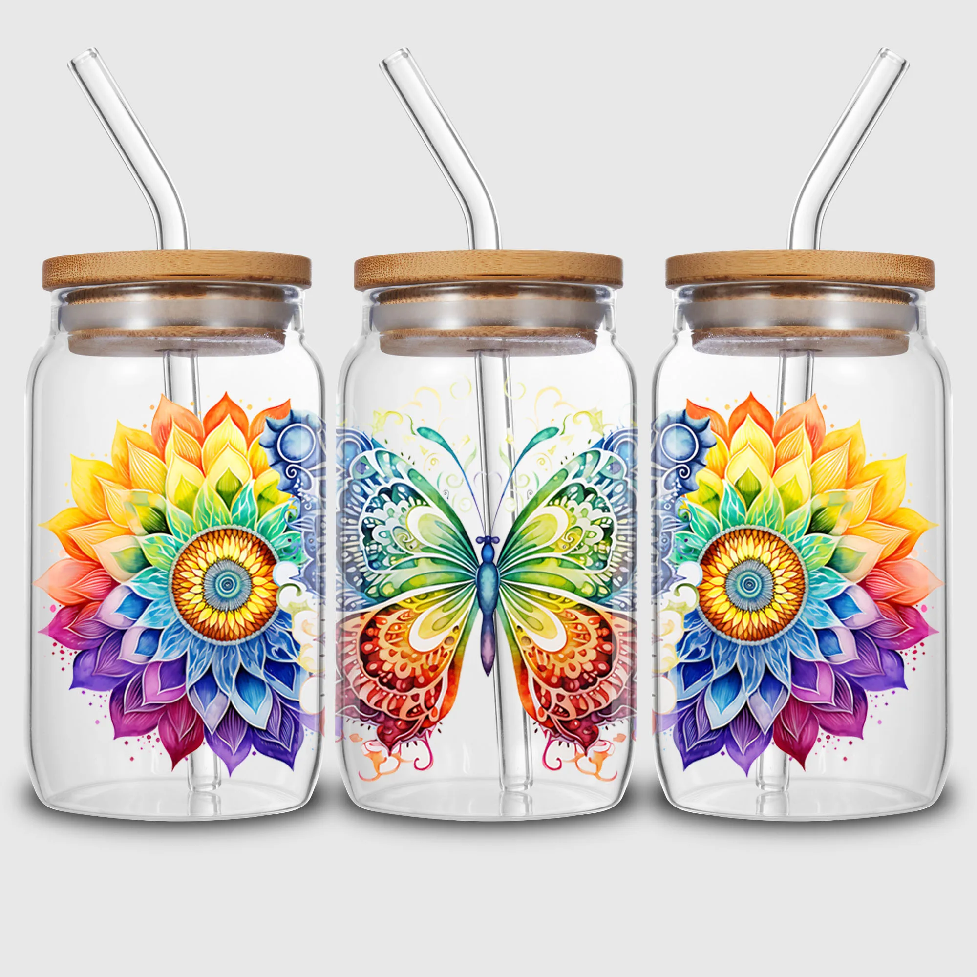UV DTF Wrap Transfer 5 Sheets Vesak Day for 16oz Glass