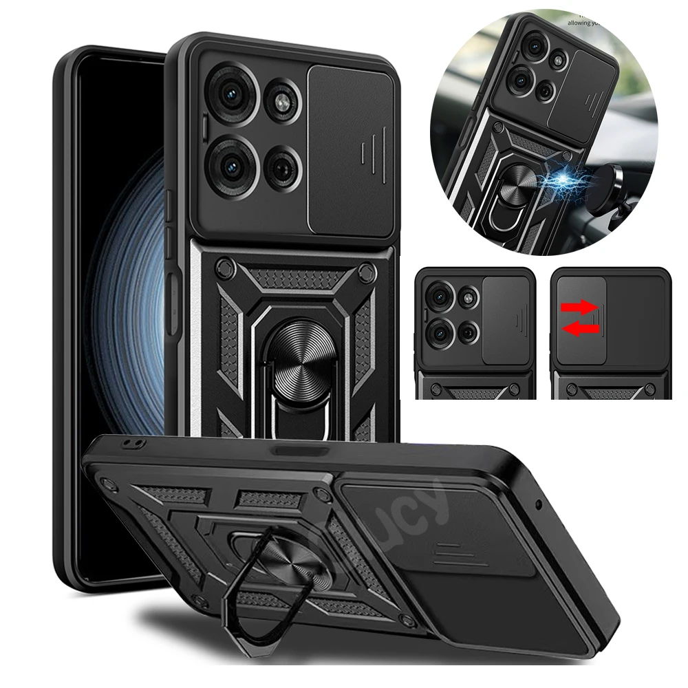 Slide Camera Lens Protector Armor Case with Military Grade Bumpers and Ring Cover