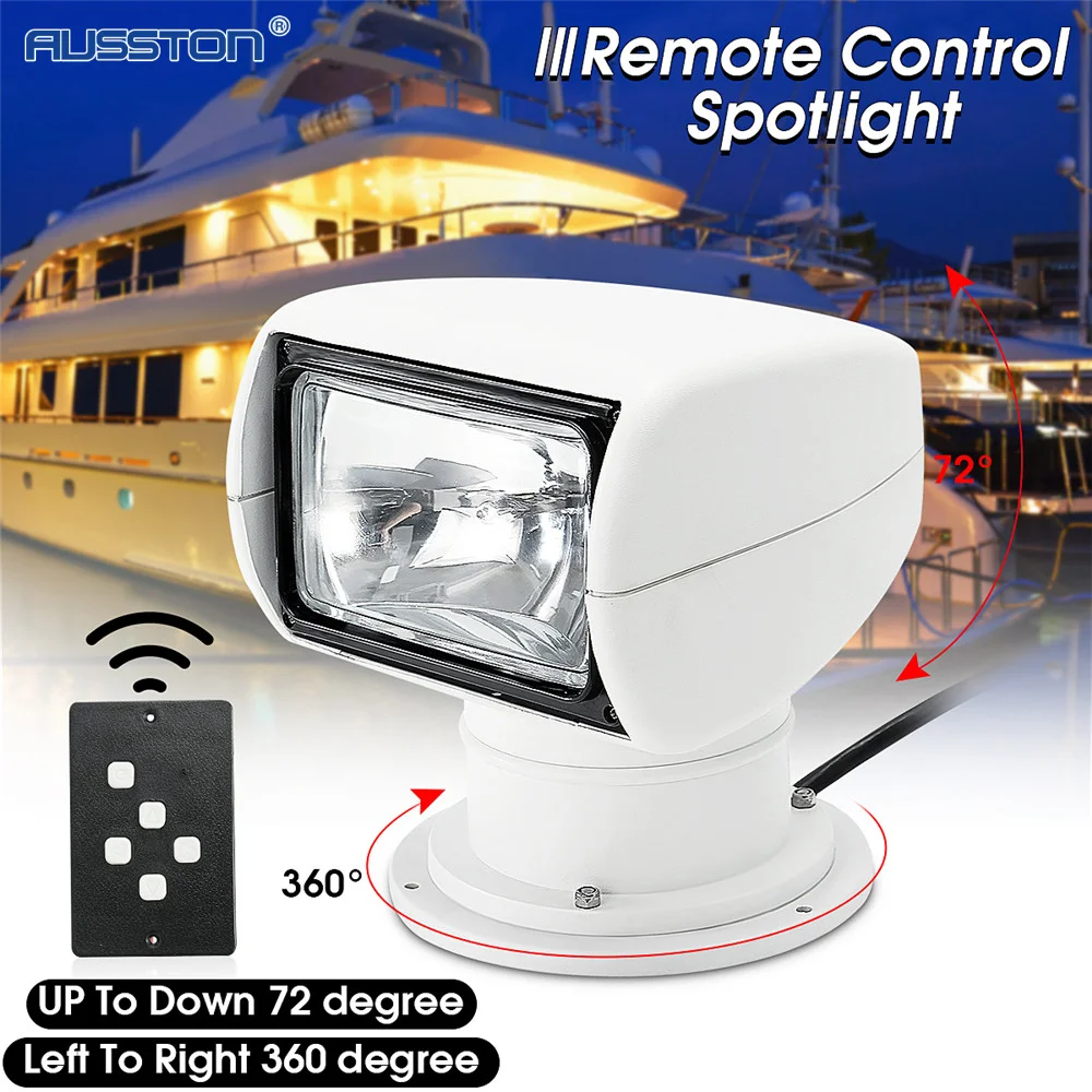 Boat Spotlights 100W Remote Control Spotlights for Marine Truck 360