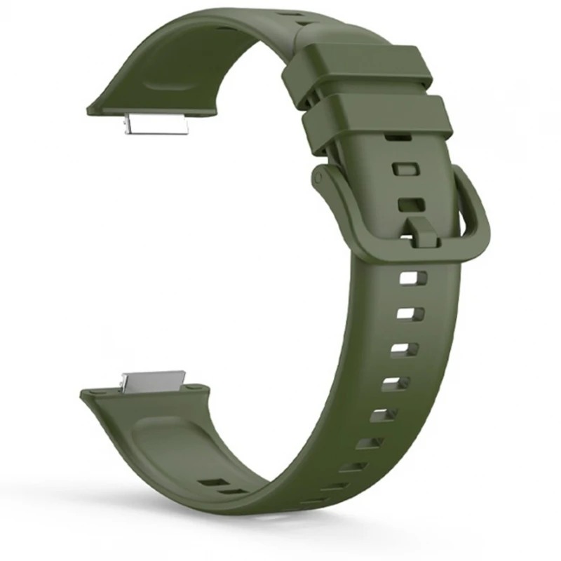 Cinturino Per Orologio Compatibile Con Huawei Watch Fit 2 Fibbia In Gomma Siliconica Verde # Huawei Watch Fit 2