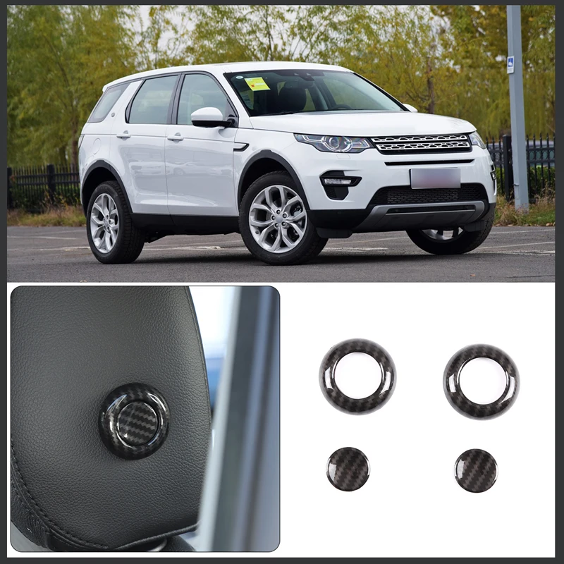 

For Land Rover Discovery Car Styling Headrest Button ABS Carbon Fiber Pattern/Oak Pattern Car Interior Modification Accessories