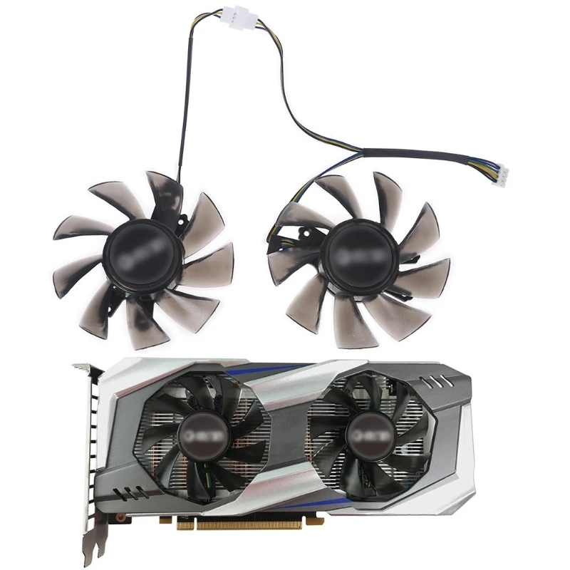 GALAX 1060 KFA2 12V0.50A용 2PC T129215BU 4핀 그래픽 카드 냉각 VGA 팬