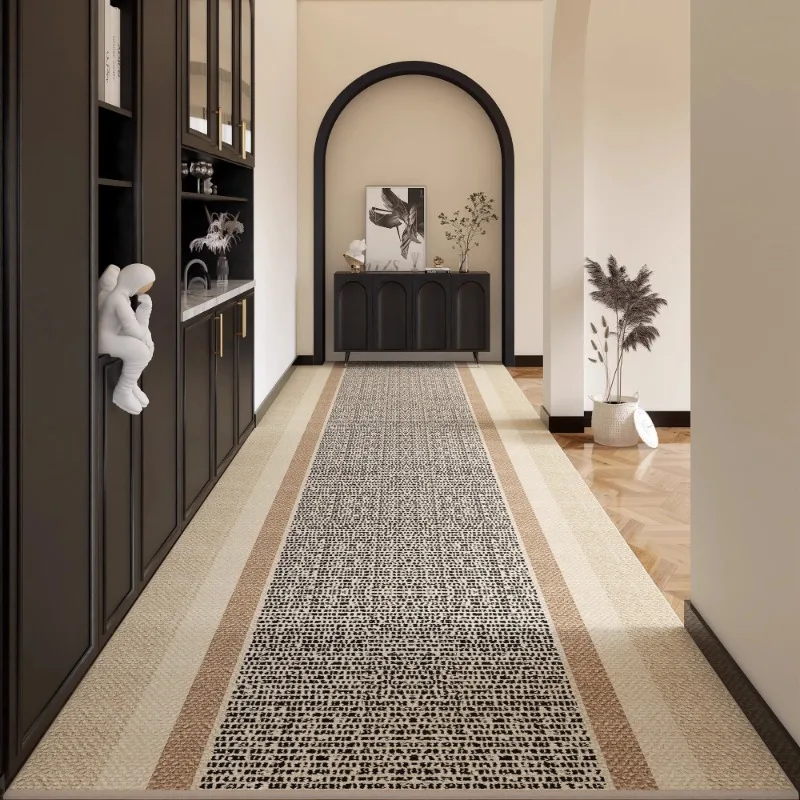 Fashion Light Luxury Runner Rug Modern Minimalist Style Door Mat High-end Art Home Decoration Bedroom Bedside Mat Alfombra Tapis
