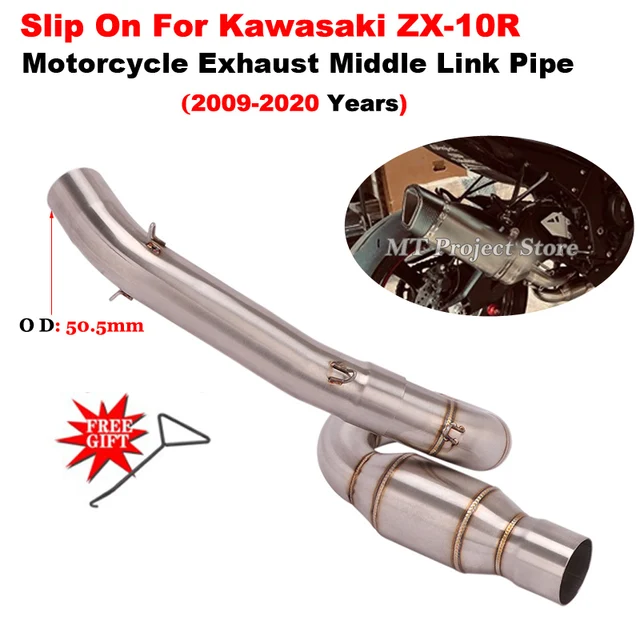 Motorcycle Exhaust System Escape Moto Modified Middle Link Pipe Tube Slip On For Kawasaki ZX10R ZX-10R Zx10r 2019 - 2020 Years