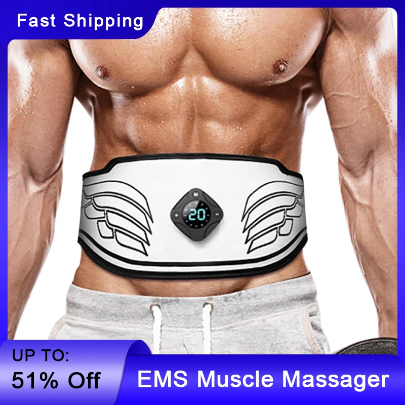 

Abdominal Muscle Stimulator EMS Massager Slimming Belt Belly Lose Weight Abs Body Shaping Massage Equipment Fitness Machine