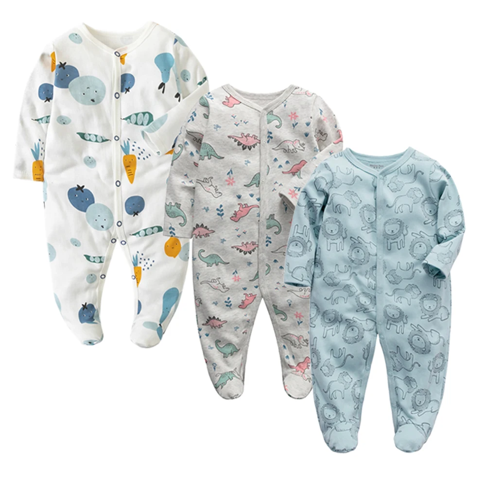 

3 Pcs Set Baby Boy Clothes Spring Jumpsuit For Kids Clothing Cartoon Cute Baby Costume Dinosaur Baby's Rompers Children Overalls