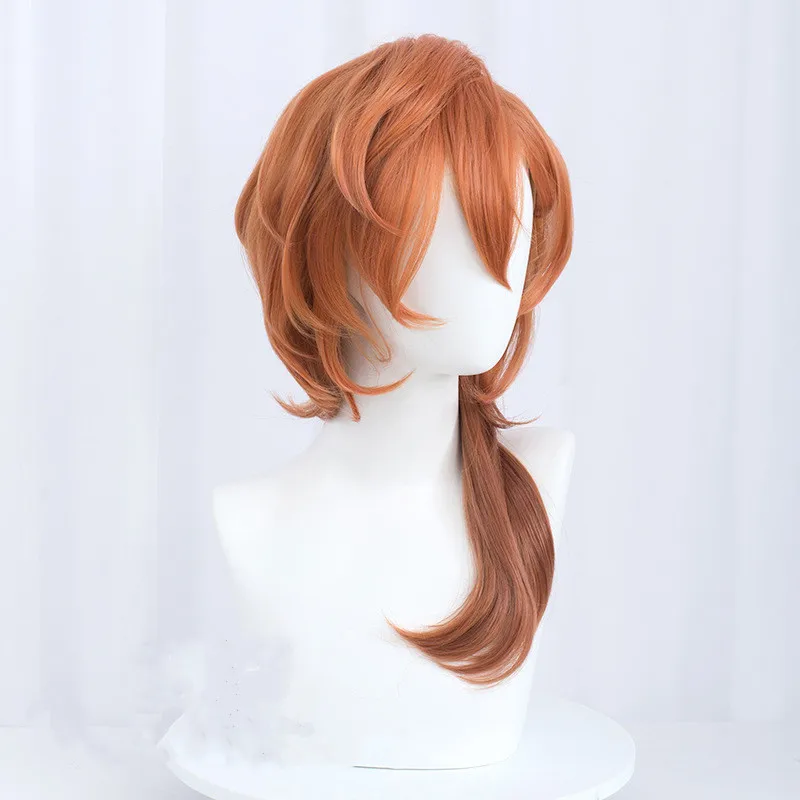 Chuuya Nakahara Cosplay Bungou Stray Dogs Cosplay Men 55cm Brown Wig Anime Wig Heat Resistant Synthetic Wigs