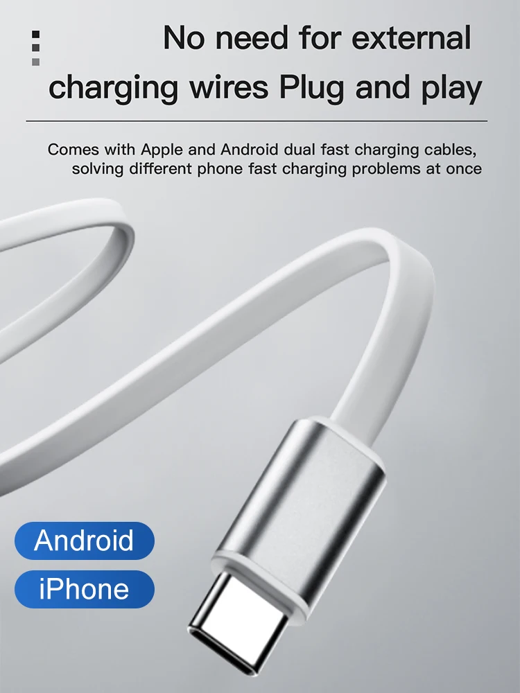 Outdoor portable 22.5W Power Bank with Retractable Fast Charging Cable, Mini Power Bank with Tape Measuring,Lighting Functio 5