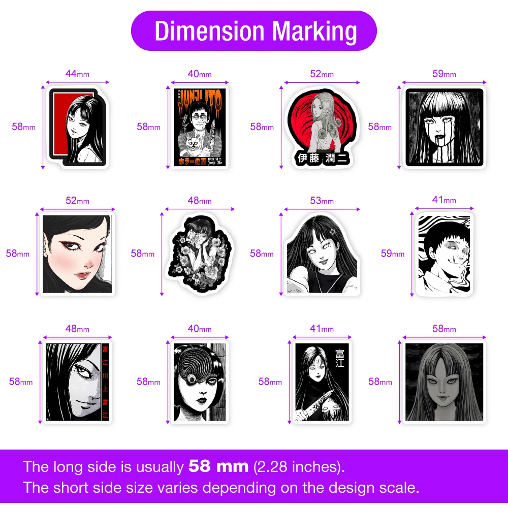 Junji Ito Horror Manga Waterproof Graffiti Stickers - DIY Decorative Decals for Scrapbook, Journal, and More