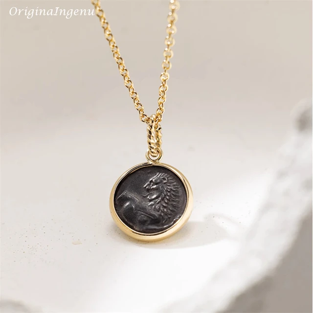 Man Face Silver Antique Coin Pendant Necklace: Iron Chain – Simply Gorgeous