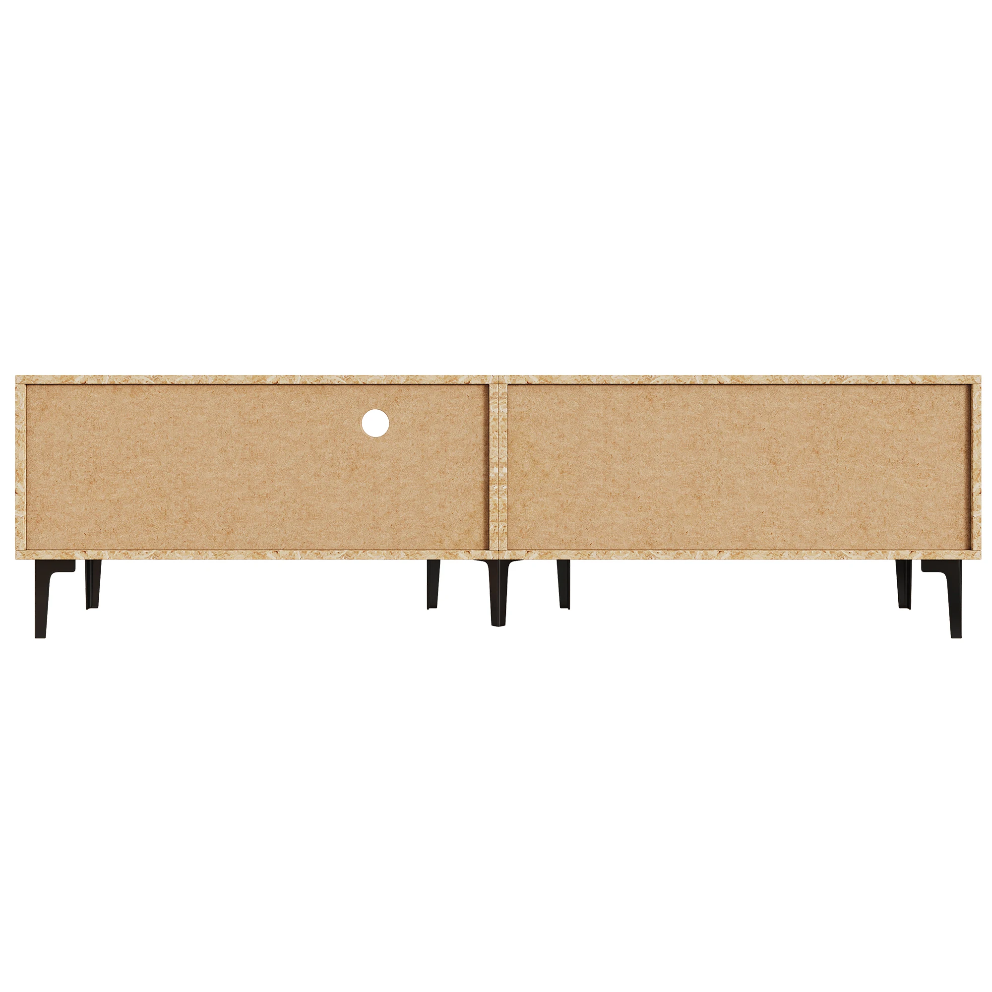 180 x 35 x 49 cm großer Lowboard-TV-Schrank, TV-Ständer für das Wohnzimmer, TV-Schrank mit 2 Schränken, TV-Tafel mit offenen Regalen – Detail 17
