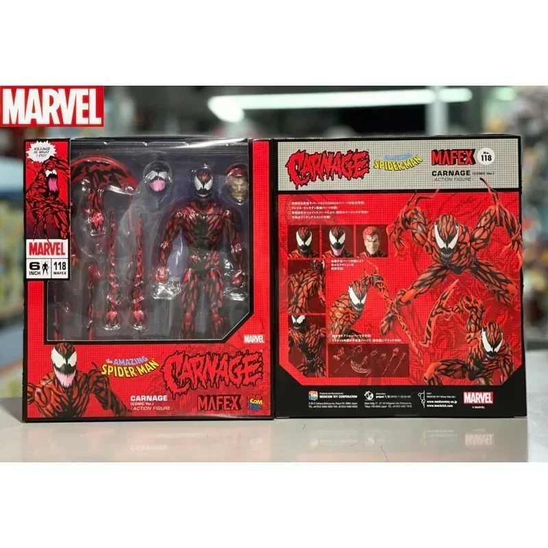 [Disponibile] Comic Doll Mafex 118 Spider Man Venom Strage Carnage Blood Spider Action Model Collection Toy Regalo Di Compleanno