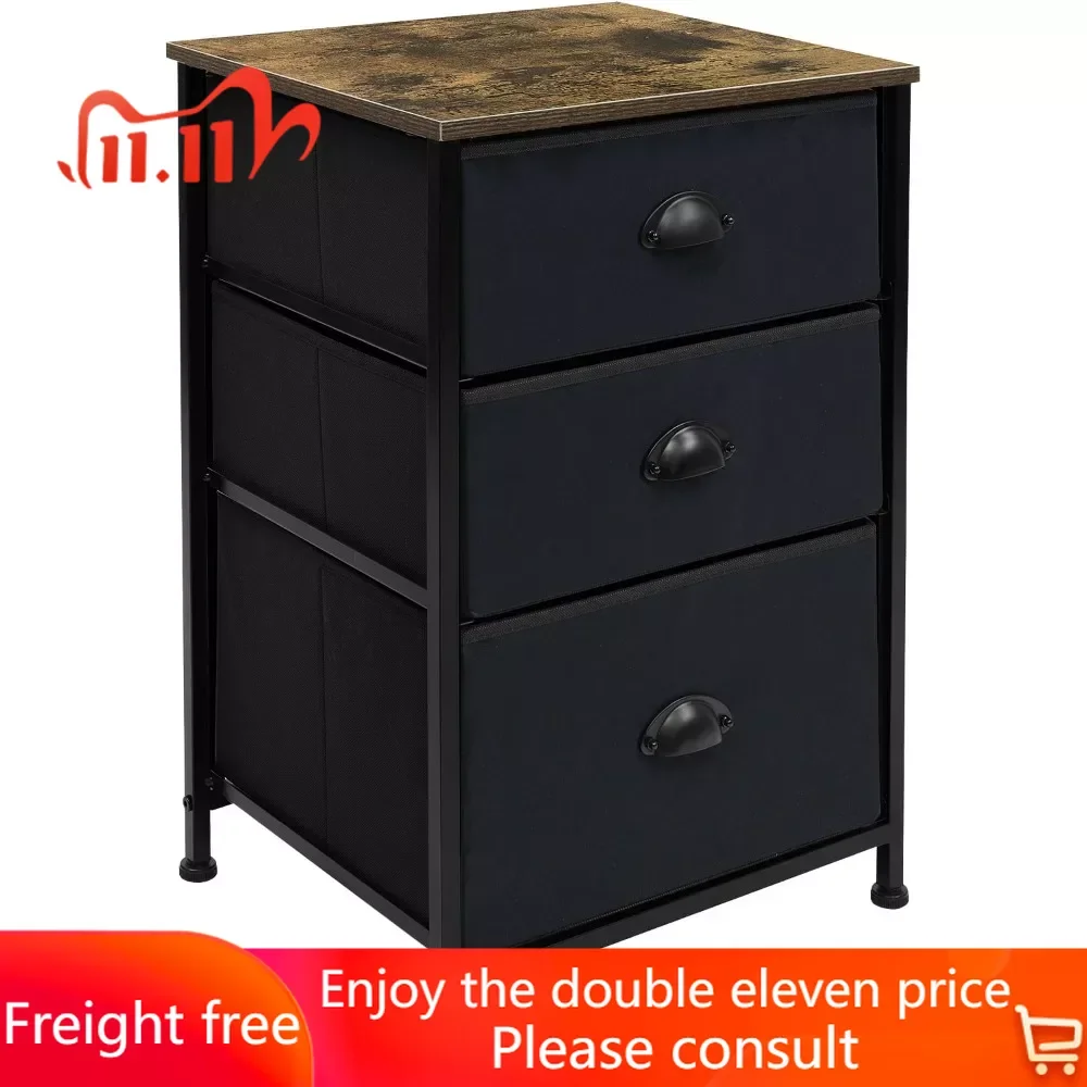

Nightstand With 3 Drawers Classic Bedside Furniture & Accent Bedroom End Table