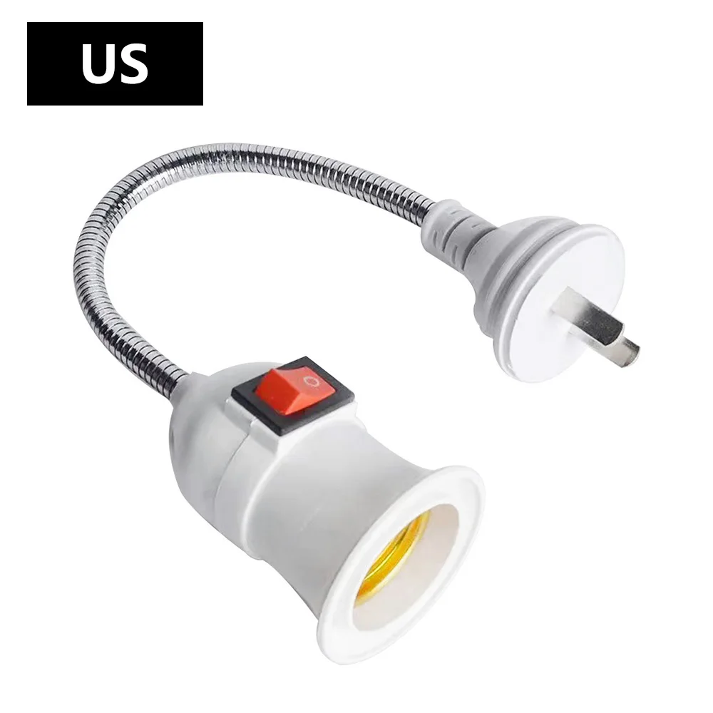 Lamp Holder Lamp Base Socket Converter-EU/UK/US Plug E27 Wall Flexible Holder Light Socket Adapter Plug Switch