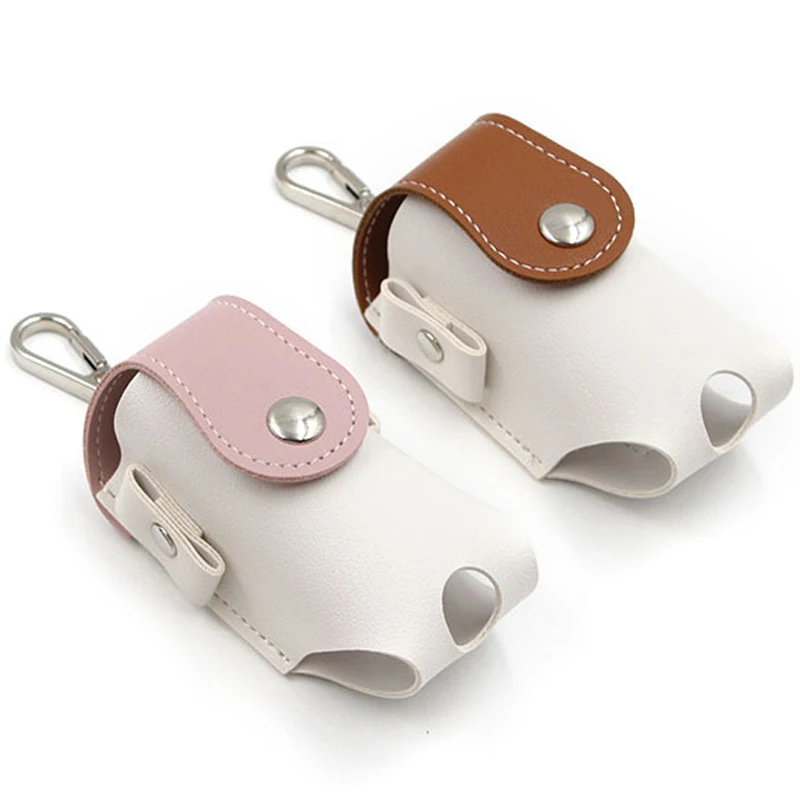 1pc golf ball PU leather waist bag for golf gift pink brown with Hanging buckle Hang onto the belt Magnet buckle on the front