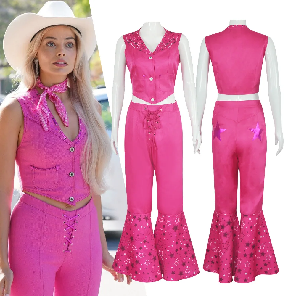 Barbie filme fantasia para mulheres e meninas, roupas cosplay, top