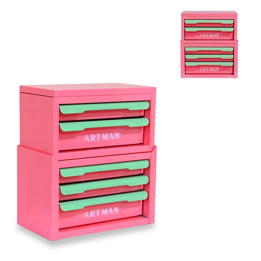 Werkzeugkasten, Werkzeugschrank mit Stilvollen Metallgriffen, Stapelbar, Elegante Kosmetikbox mit Schubladen, Platzsparend, Vielseitiger Aufbewahrungsbehälter – Detail 28