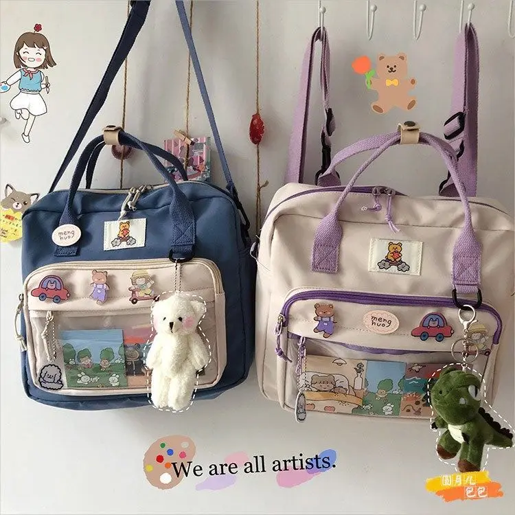 Jiaerdi kawaii ita tasche für jugendliche mädchen harejuku adrette rucksack frauen cartoon transparent jk schulter tasche weiblich bolso mujer – Detail 18