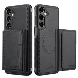 Detachable Magnetic Wallet Phone Case with MagSafe Compatibility for Samsung Galaxy S21 FE (Black)