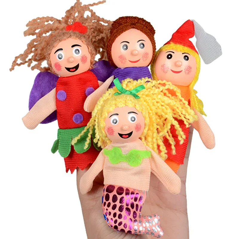 10 pcs Animals Finger Puppets Set Baby Plush Doll Hand Cartoon Family Hand Puppet Pigs Cloth theater Educational Toys for Kids