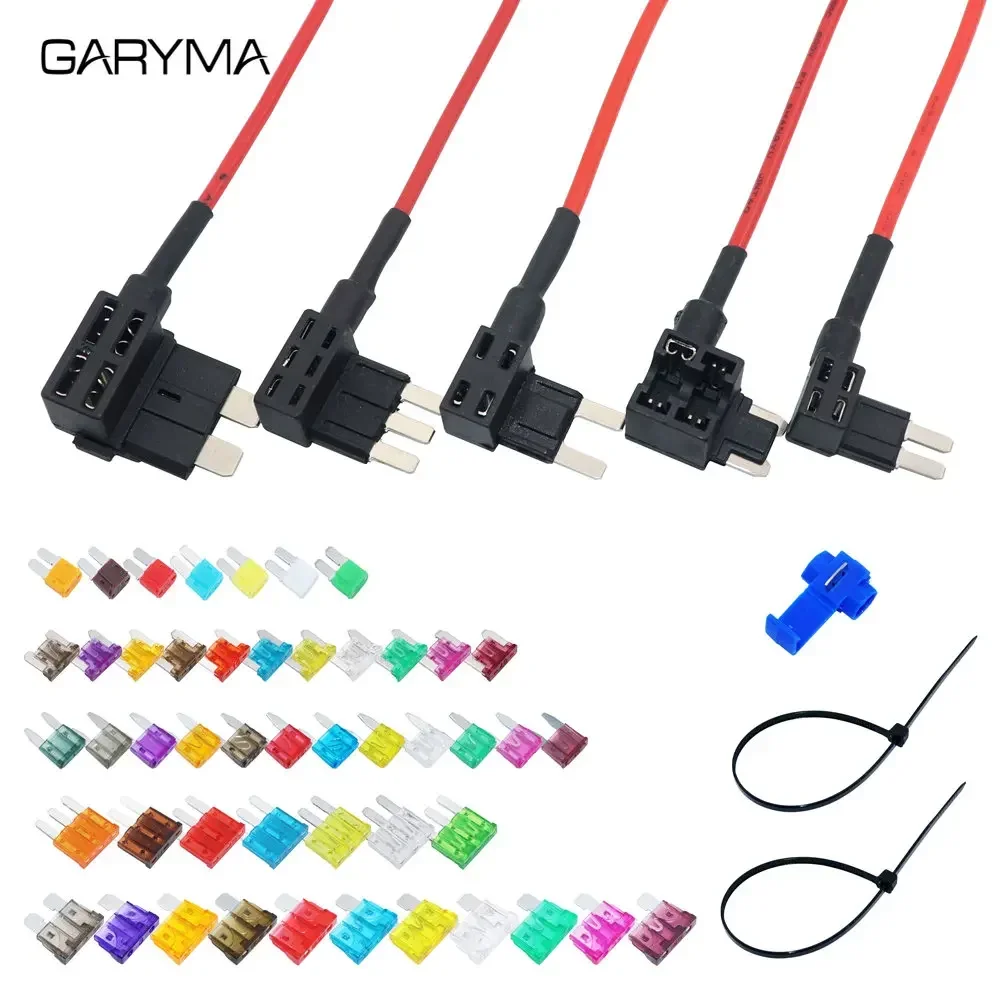 12V Car Fuse Holder Add-a-circuit TAP Adapter with ATM APM 5A 10A 15A 20A Micro2 Mini Small Medium Blade Car Automotive Fuse car fuse holder fuse holder fuse adapter holder