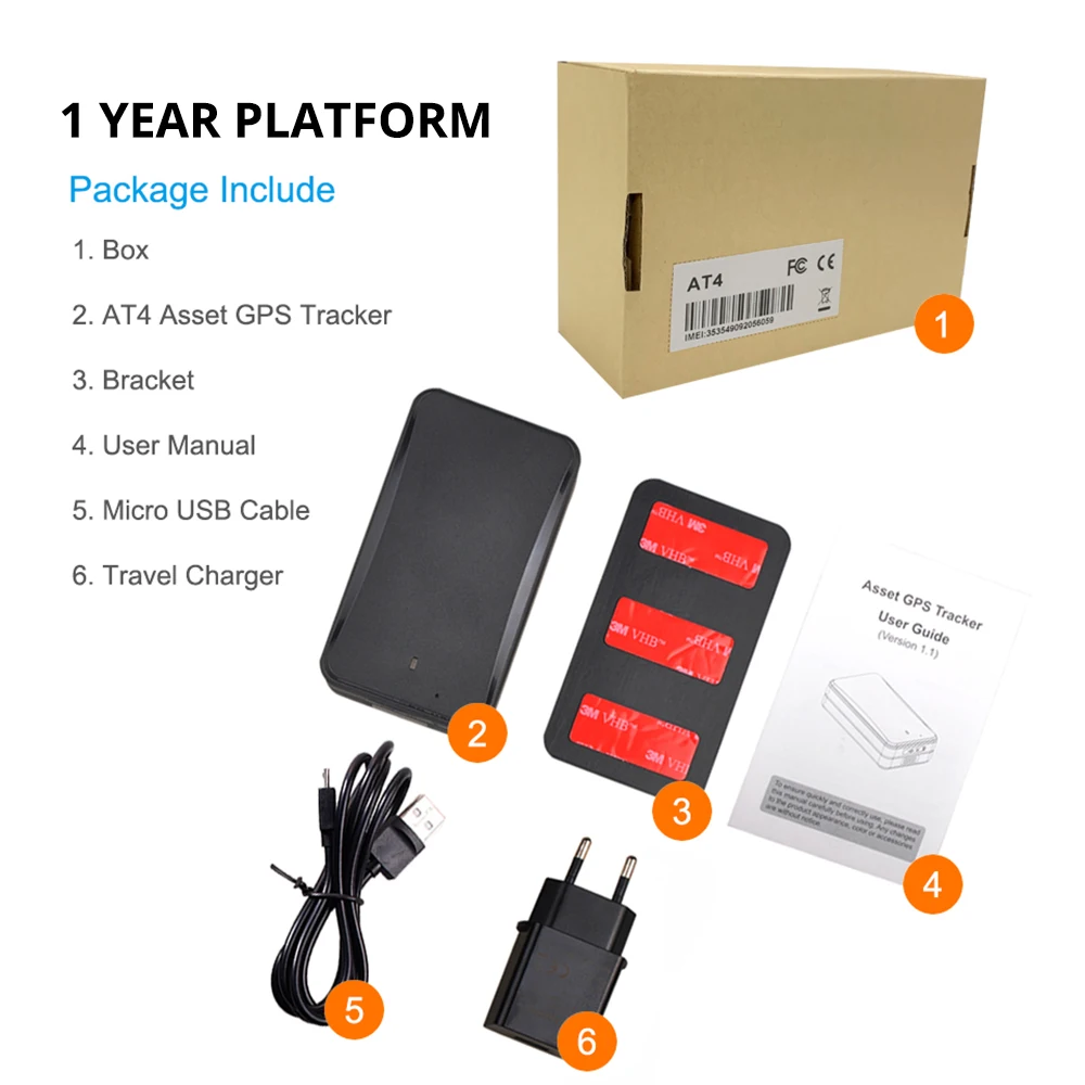 Jimi AT4  GPS Tracker With Real-Time Tracking Long-standby Battery Strong Magnet Multiple Alarms Asset Locator For Vehicles Moto