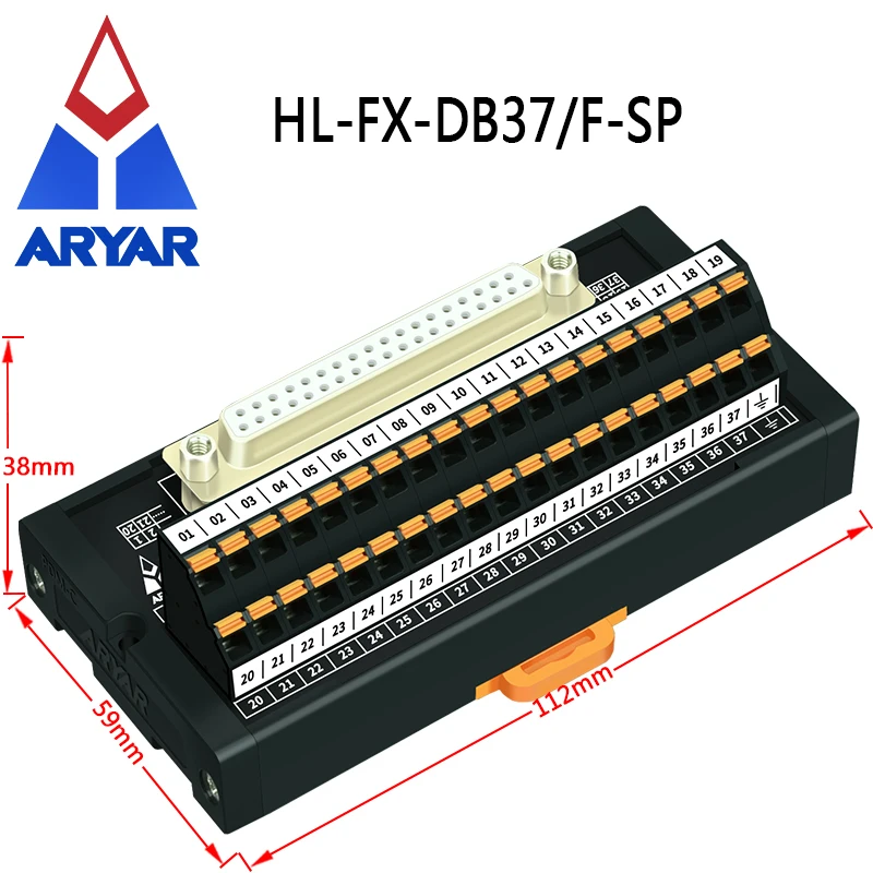 DB37-D-Sub-DIN-Rail-Mount-Interface-Module-DB37-Breakout-Board-DB37 ...